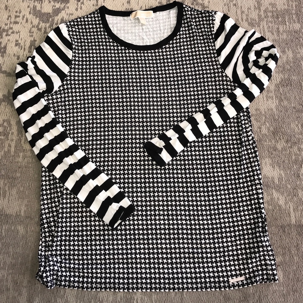 Michael Kors Long sleeve mixed print blouse